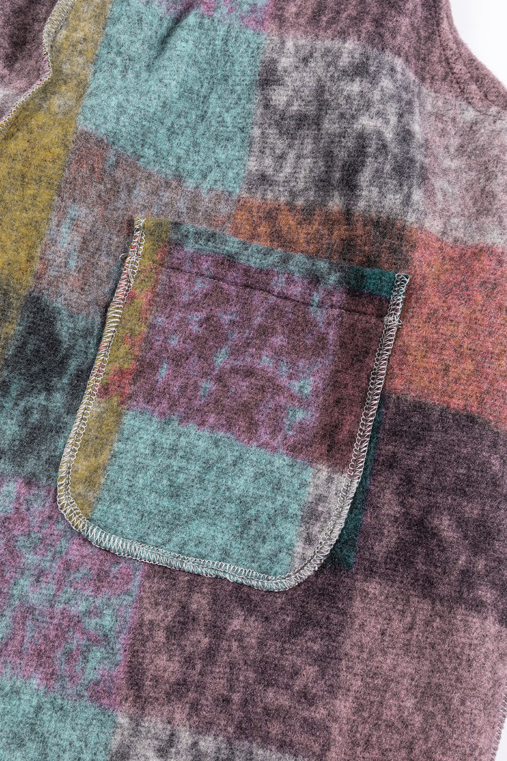 Multicolor Brushed Checked Western Buttoned Jacket