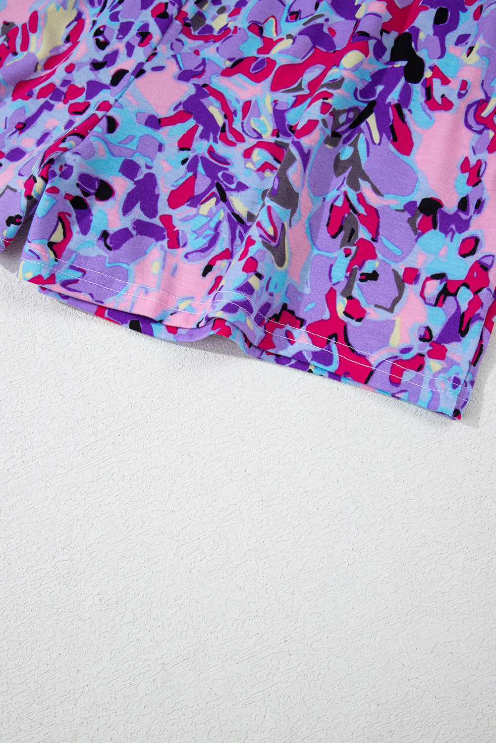 Sky Blue Loose Painted Floral Tee