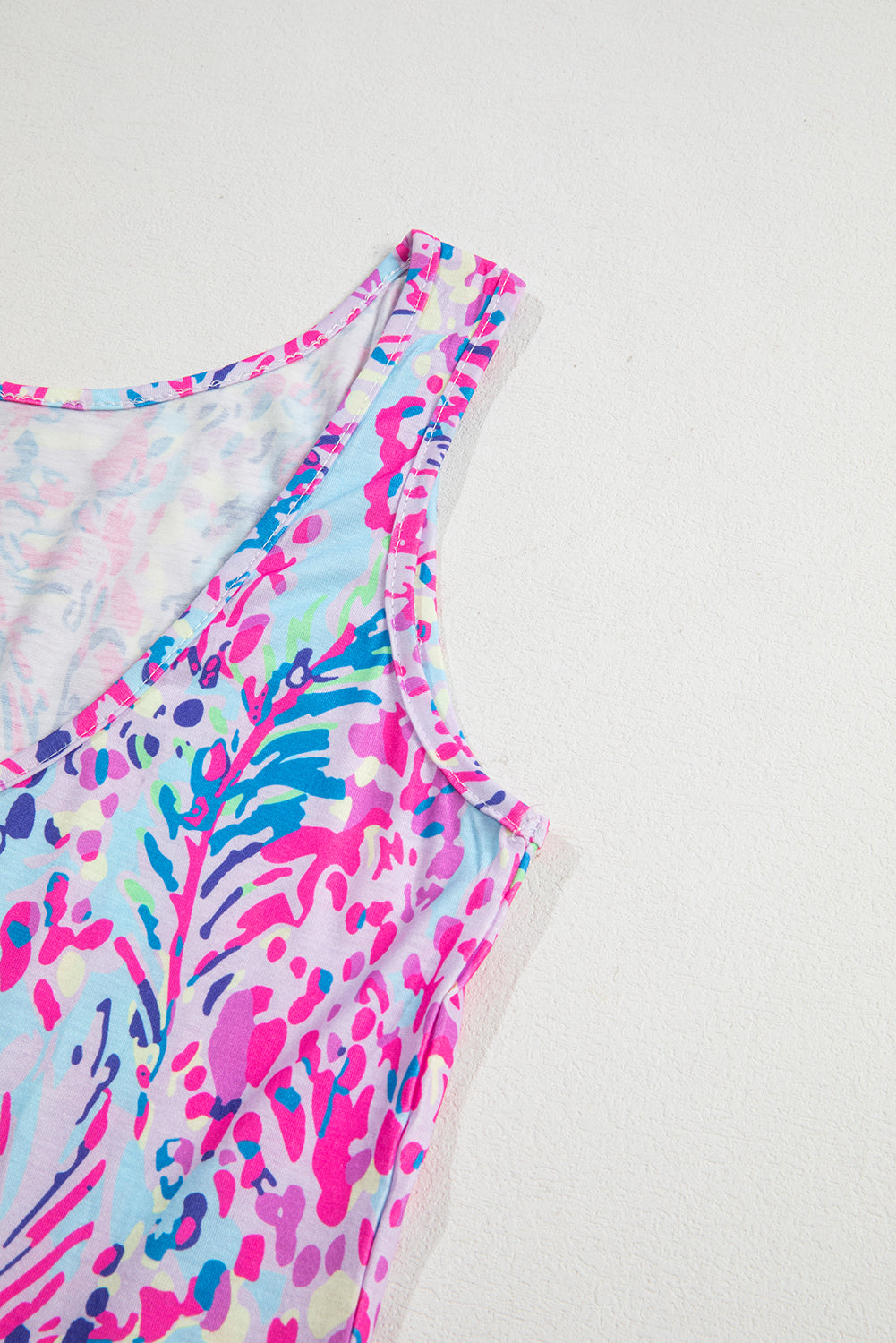 Sky Blue Loose Painted Floral Tee
