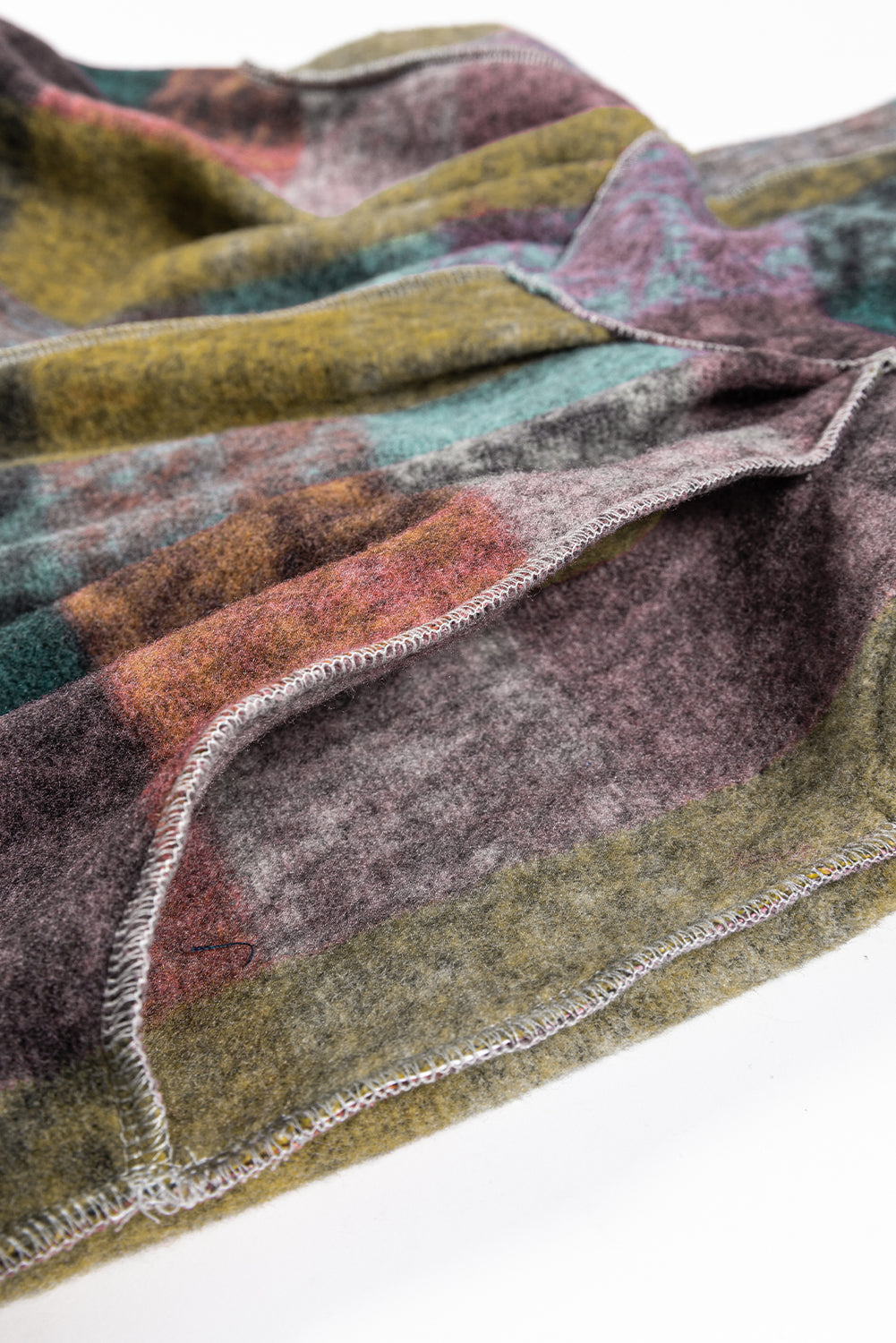 Multicolor Brushed Checked Western Buttoned Jacket