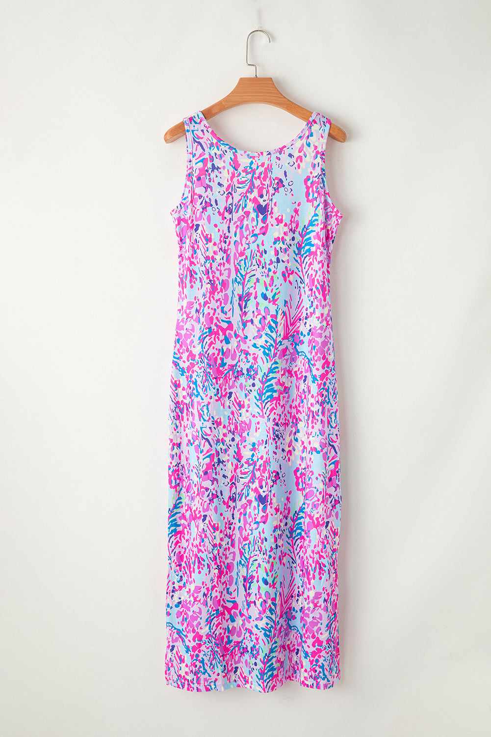 Sky Blue Loose Painted Floral Tee