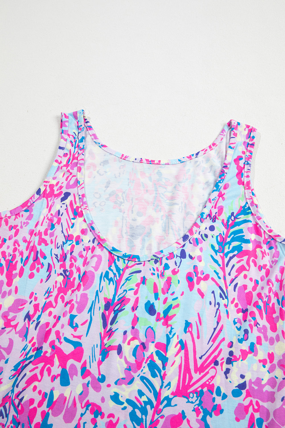 Sky Blue Loose Painted Floral Tee
