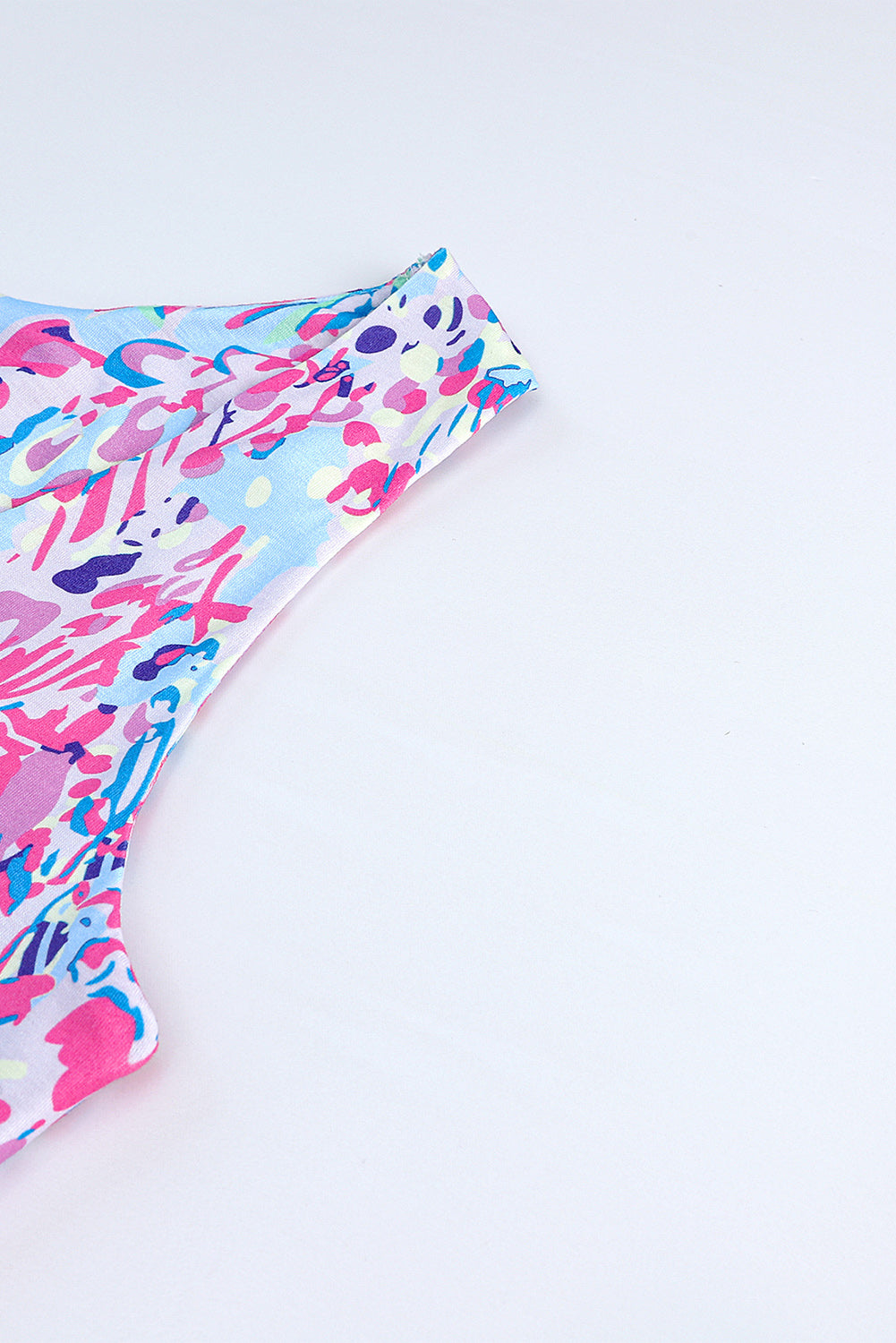 Sky Blue Loose Painted Floral Tee