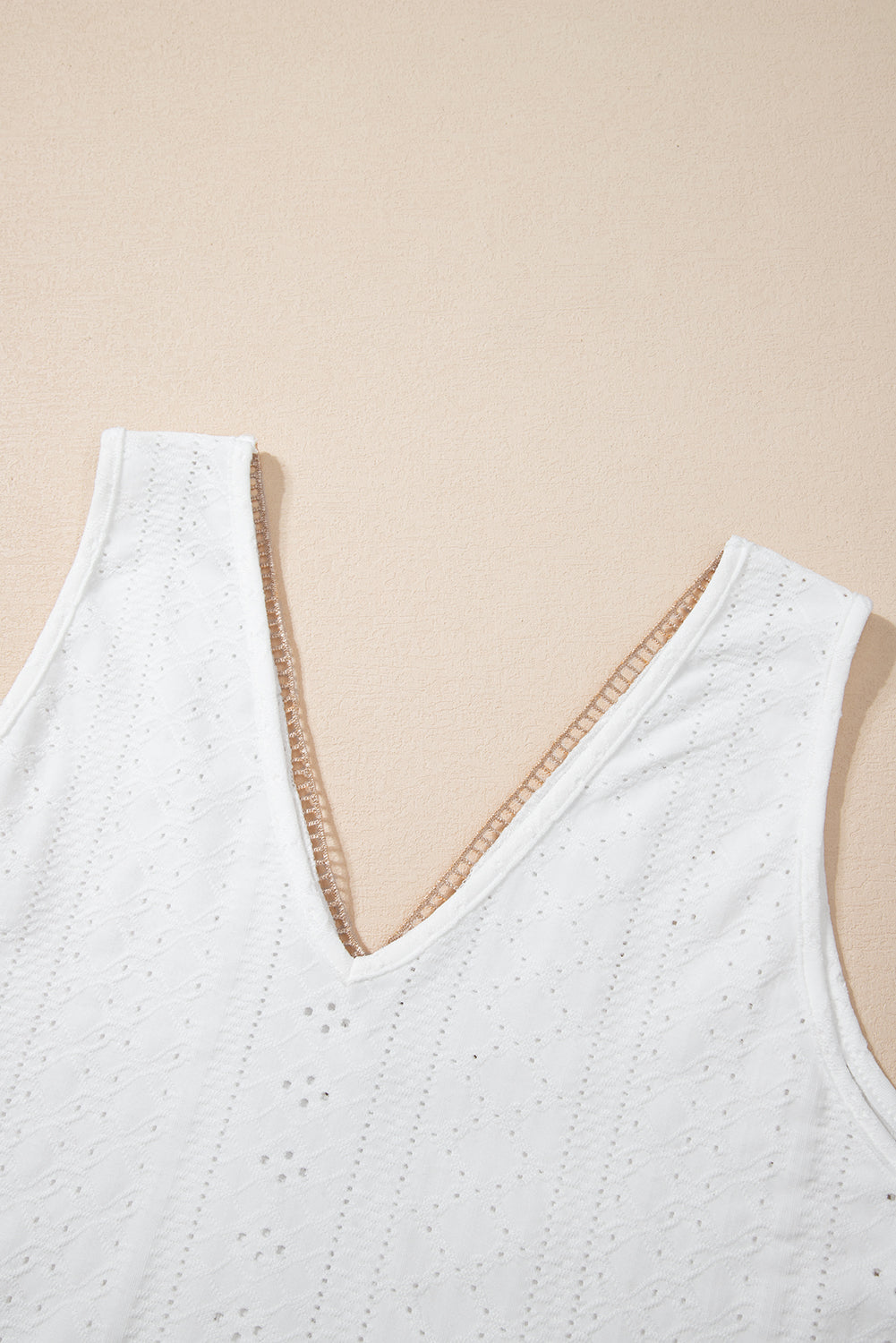 Black Eyelet Strappy Scoop-Neck Tank Top