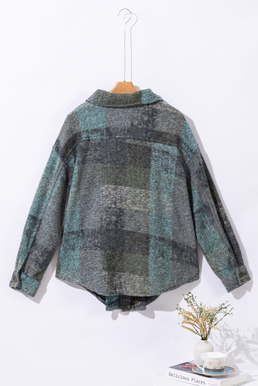 Multicolor Brushed Checked Western Buttoned Jacket