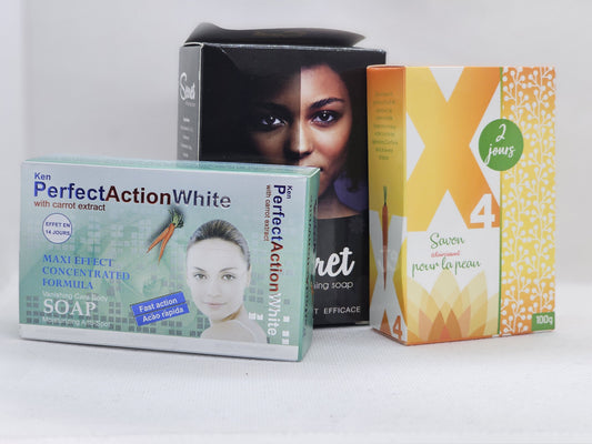 BUNDLE: SECRET, X4 & KEN PERFECT ACTION WHITE SOAP