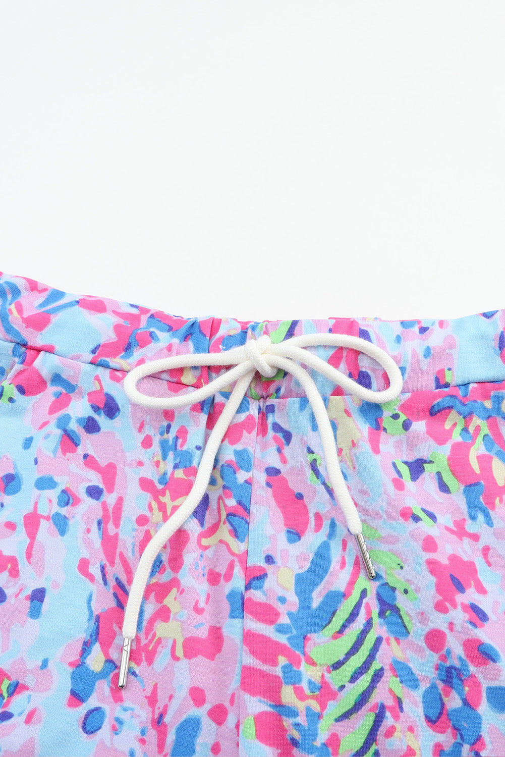 Sky Blue Loose Painted Floral Tee