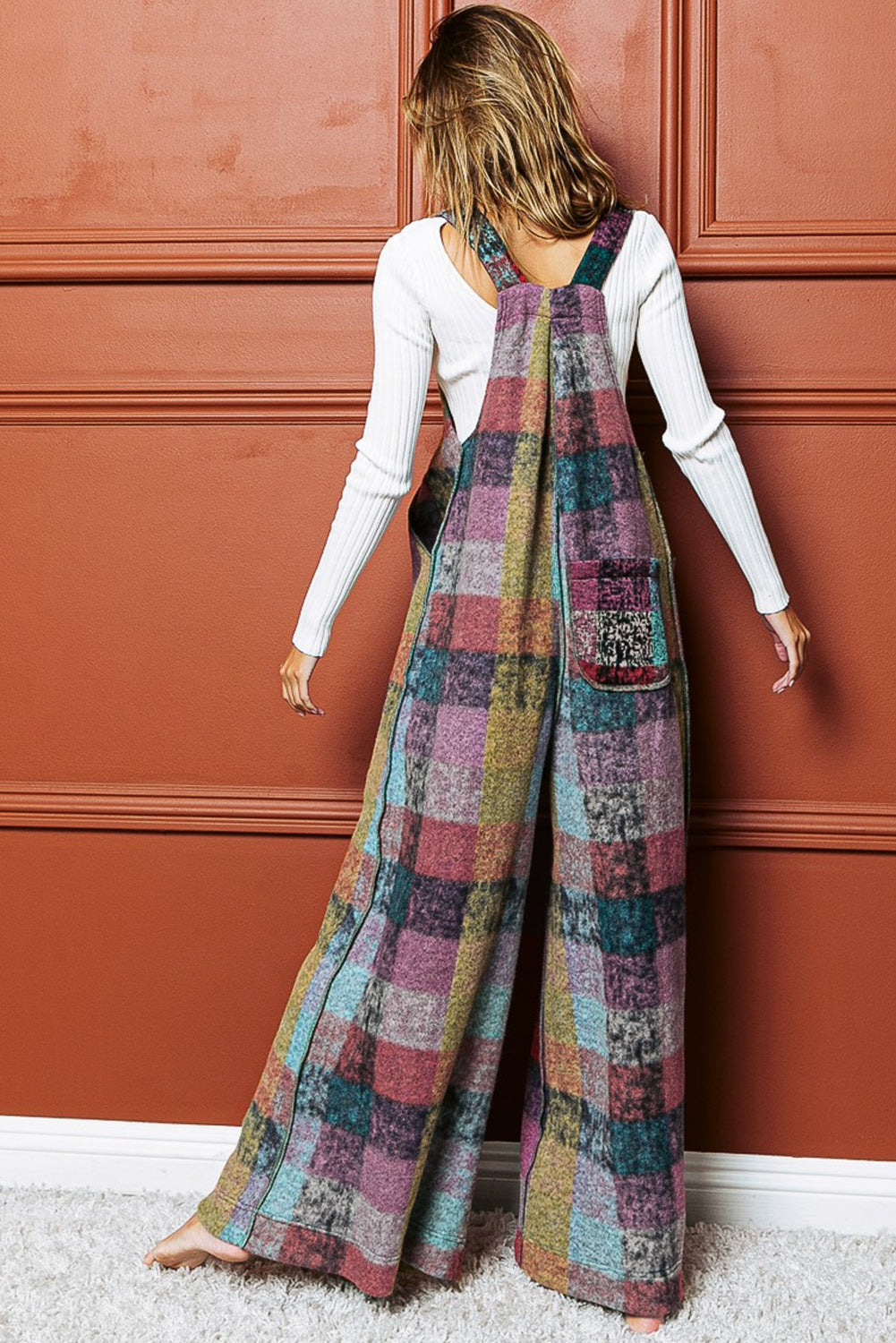 Multicolor Brushed Checked Western Buttoned Jacket
