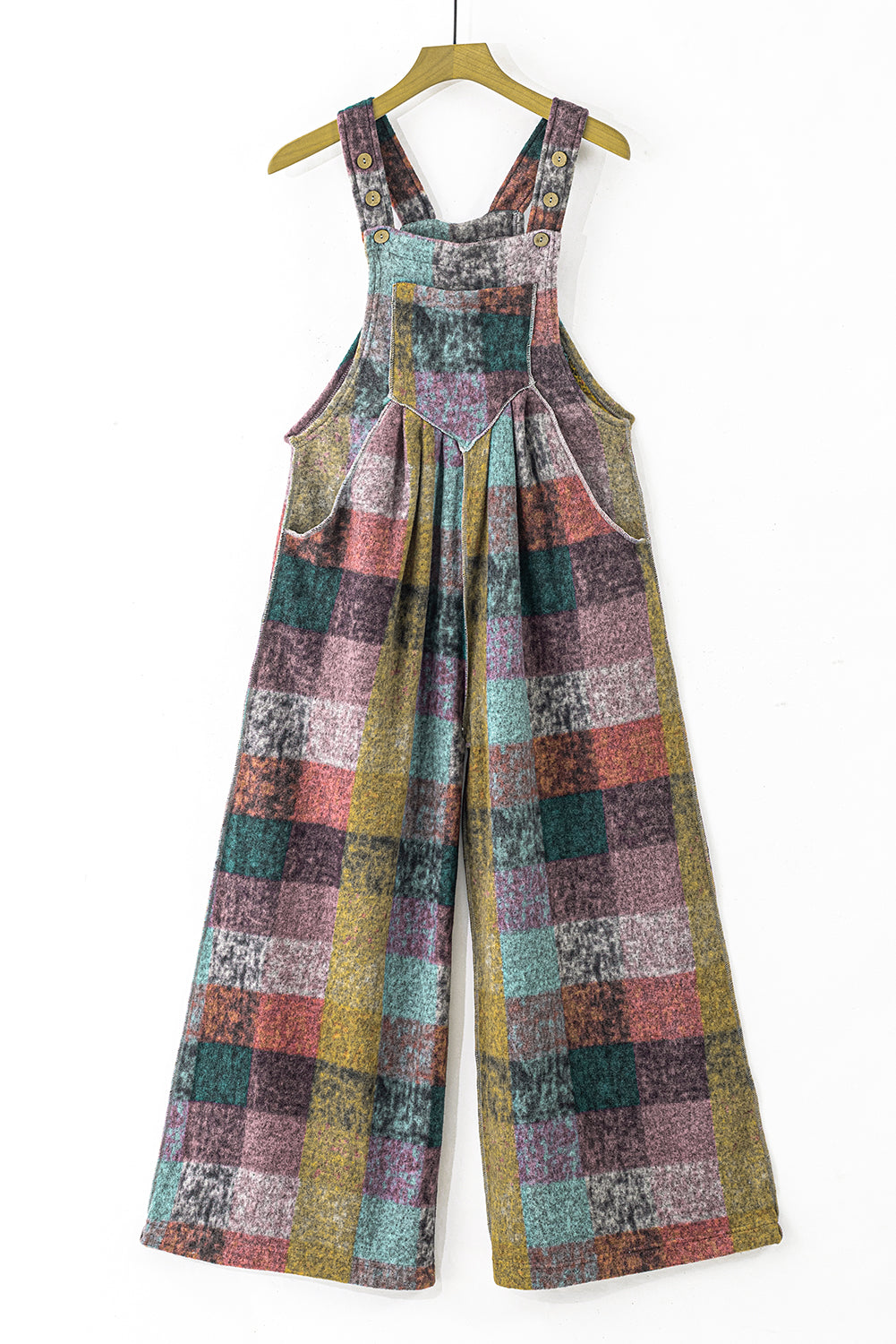 Multicolor Brushed Checked Western Buttoned Jacket