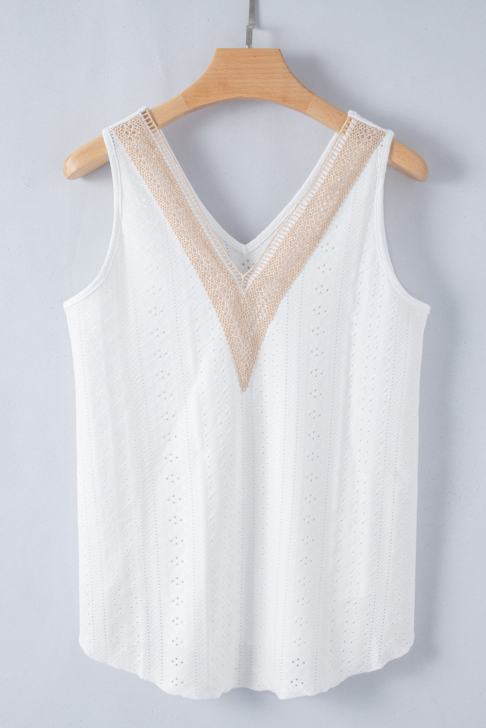 Black Eyelet Strappy Scoop-Neck Tank Top