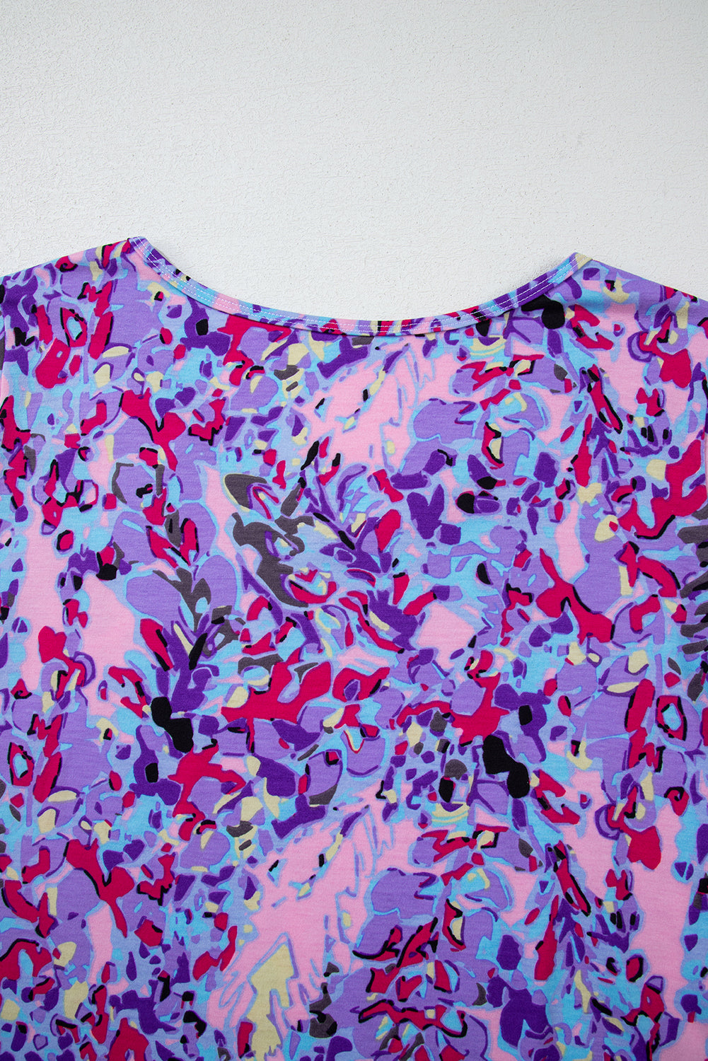 Sky Blue Loose Painted Floral Tee